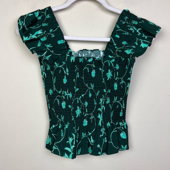 Hill House The Paz Top in Emerald Botanical - Picture 4 of 6